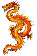 full long body Japanese dragon wrapped around arm sleeve tattoo design idea