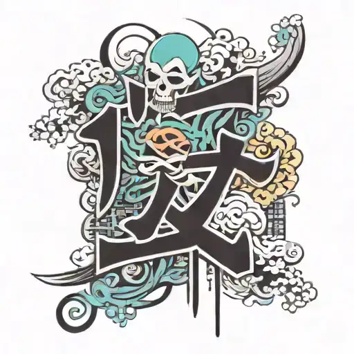 kanji characters endure tattoo design idea