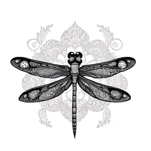 dragonfly mandala tattoo design idea