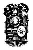 steam train tattoo design idea