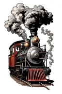 steam train tattoo design idea