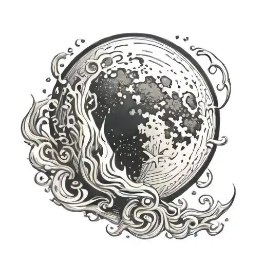plain moon tattoo design idea