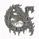 Linux terminal root, in binary code I love you and the number 17 tattoo design idea