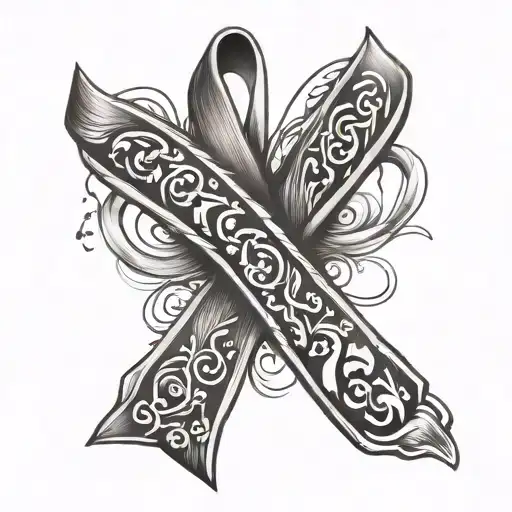 ptsd awareness ribbon tattoo design idea