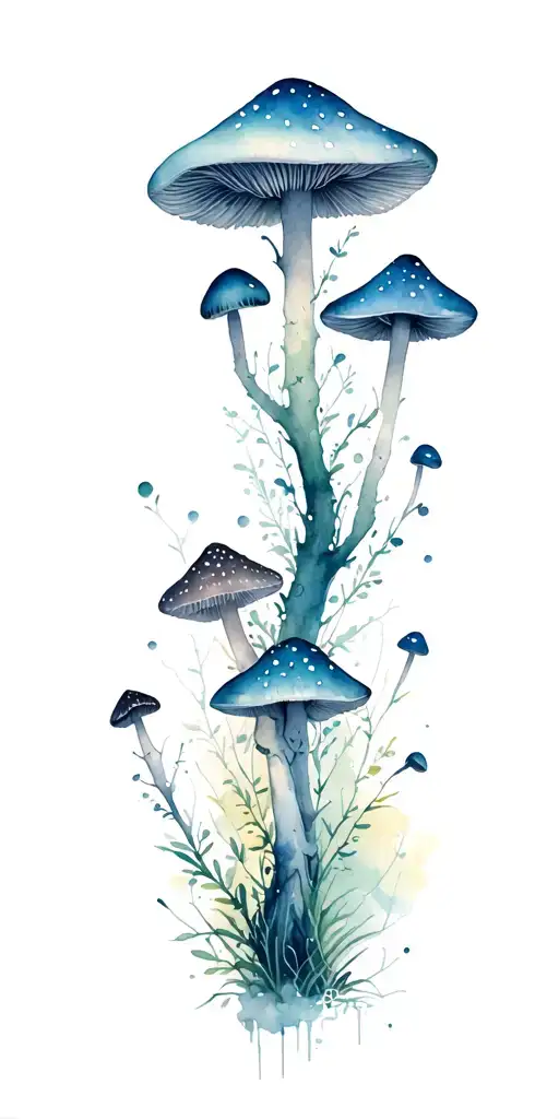 Mushroom forest tattoo design idea
