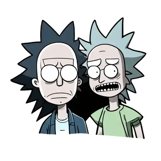 Rick and morty together cartoon tattoo design idea