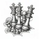 A tattoo for a woman loyalty over love using chess pieces   tattoo design idea