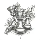A tattoo for a woman loyalty over love using chess pieces   tattoo design idea