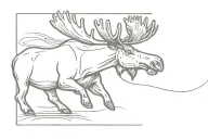 a moose driving an AC Cobra car drifting tattoo design idea