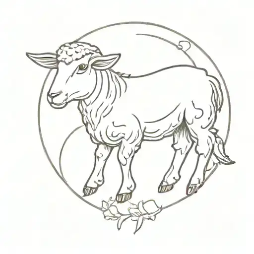 lamb banana tattoo design idea
