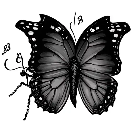 2 small butterflies with 831 in small writting  tattoo design idea