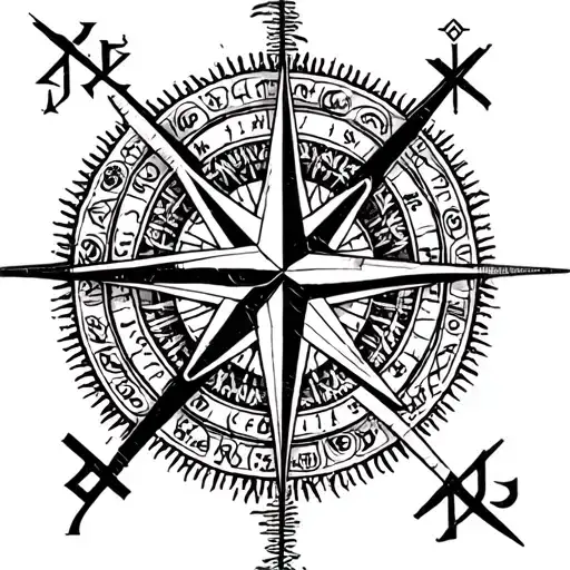 nordic runes compass norway tattoo design idea
