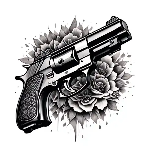 gun tattoo design idea