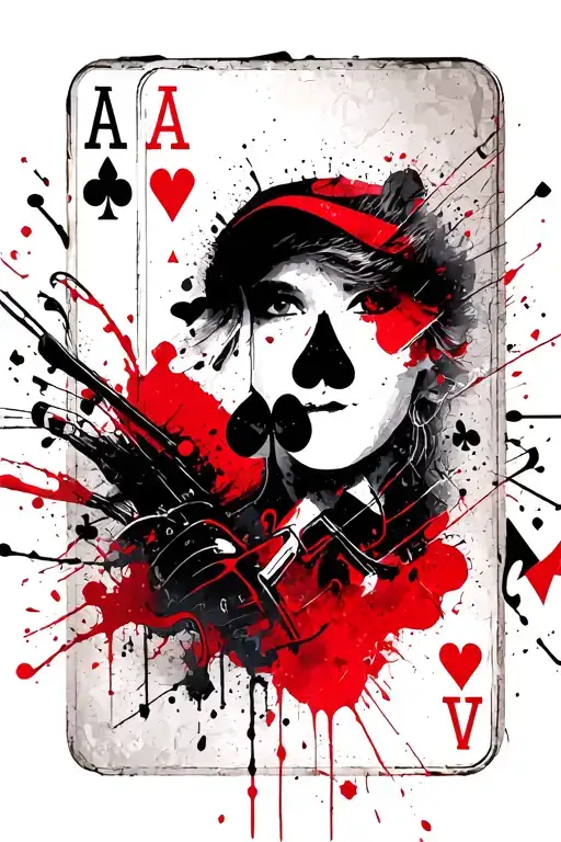 poker lovers music cards tattoo design idea