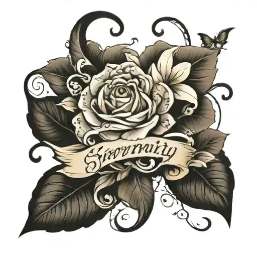 serenity and melody name tattoo tattoo design idea