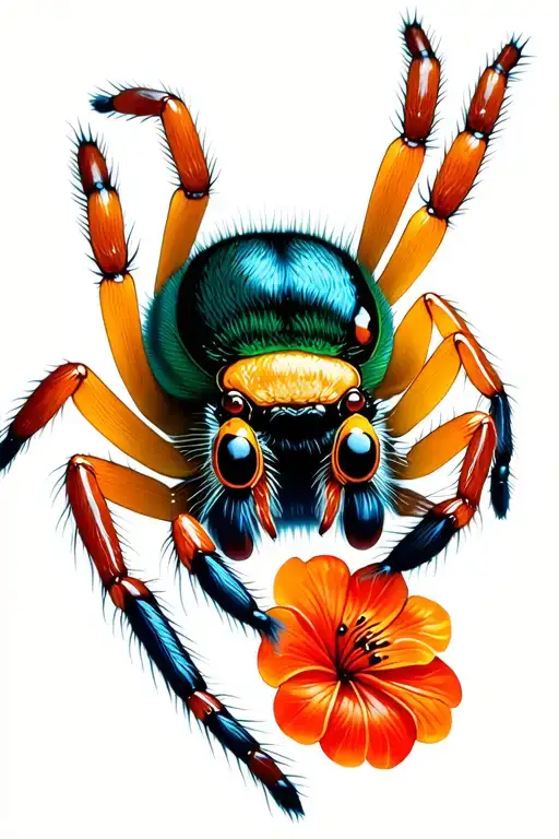 Thai jumping spider tattoo design idea