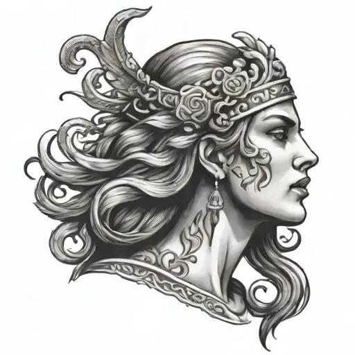 GREEK GODESS tattoo design idea