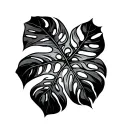 monstera tattoo design idea