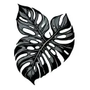 monstera tattoo design idea