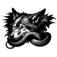 Wolf and Snake tattoo design idea