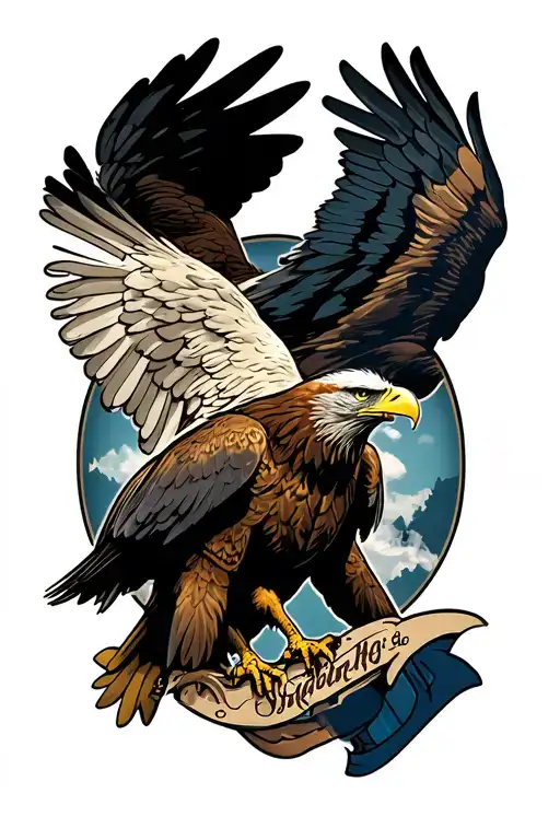 spartan and eagle perched tattoo design idea