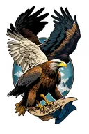 spartan and eagle perched tattoo design idea