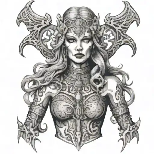 hel nordic godess of death tattoo design idea