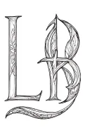 initials L T B letters tattoo design idea