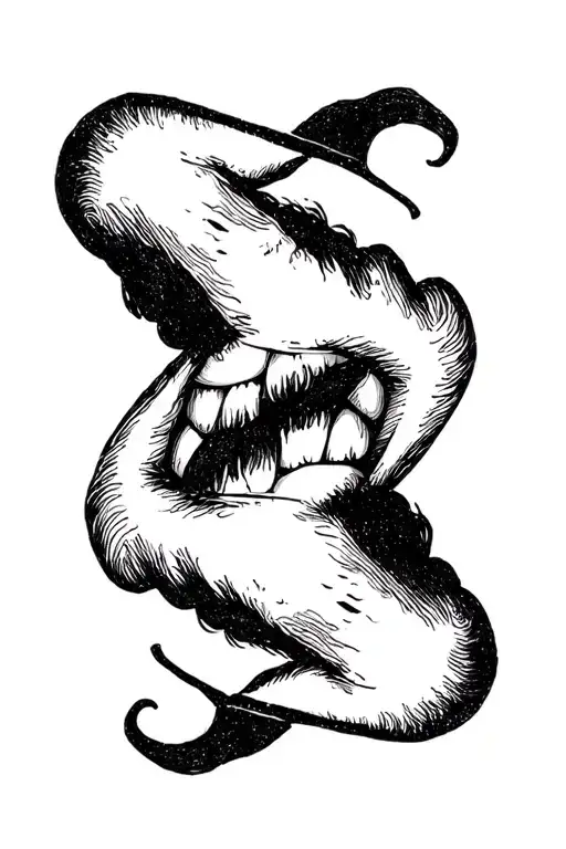laugh now cry later mustach tattoo design idea