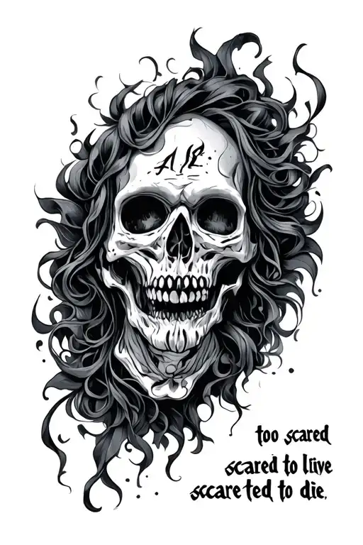 too scared to live scared to die tattoo design idea