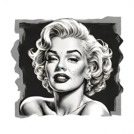 Marilyn Monroe portrait tattoo design idea