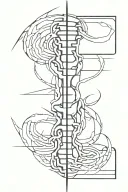 spine cyber sigilism tattoo design idea