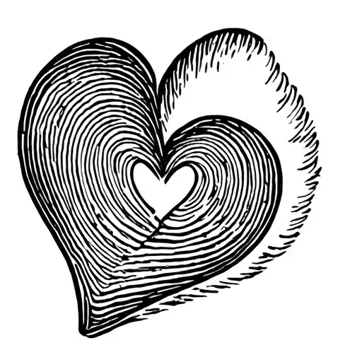 A double fingerprint in the shape of a small heart tattoo design idea