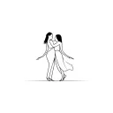 two people dancing together  tattoo design idea