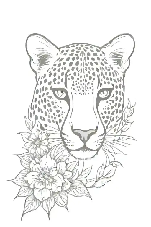 cheetah print background flowered cross tattoo tattoo design idea