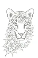 cheetah print background flowered cross tattoo tattoo design idea