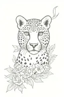 cheetah print background flowered cross tattoo tattoo design idea