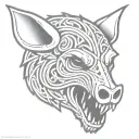 celtic boar skull angry tattoo design idea