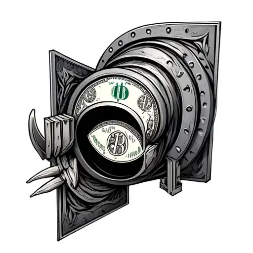 money vault tattoo design idea