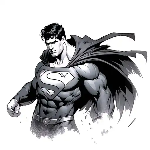 black Superman S tattoo design idea