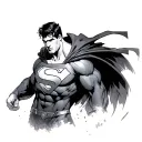 black Superman S tattoo design idea