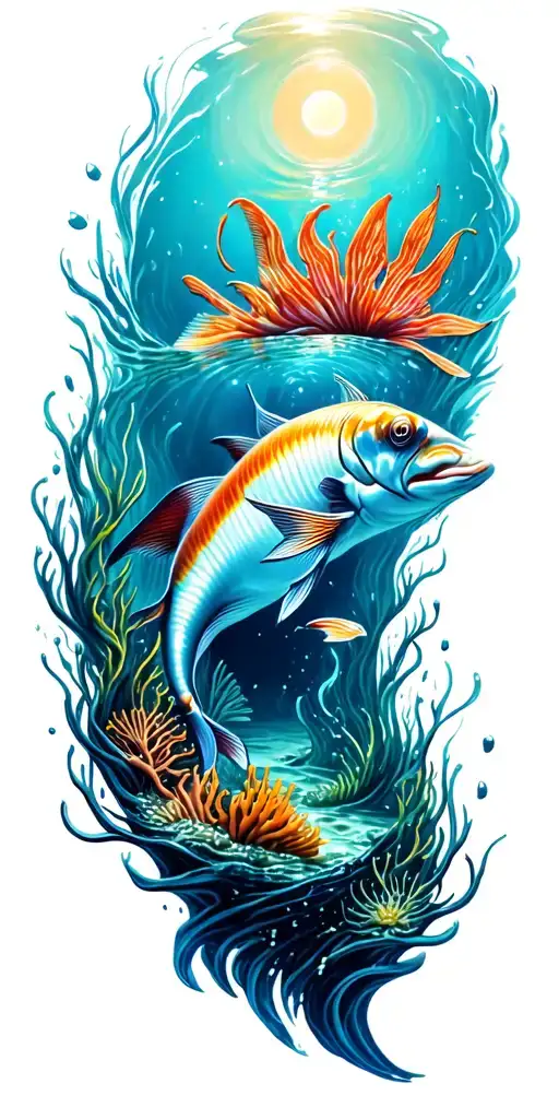 ocean floor tattoo design idea