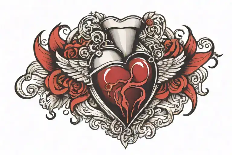 heart nurse tattoo for men tattoo design idea