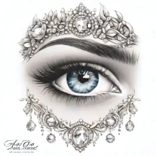 sexy gypsy eyes with gems  tattoo design idea