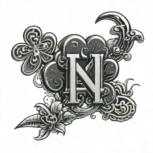 IRISH NOTRE DAME MASCOT WITH NUMBER 13, CLOVER, DICE WITH NUMBERS 5 AND 2, HORSESHOE, NUMBER 13 tattoo design idea