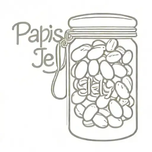 cookie jar filled with jelly beans w "papas jelly beans" written on the jar  tattoo design idea