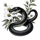 snake, yarrow tattoo design idea
