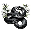 snake, yarrow tattoo design idea