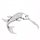 minimal koi fish tattoo design idea