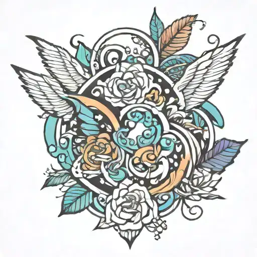 5/7/19 and 10/8/20 overlapped tattoo design idea